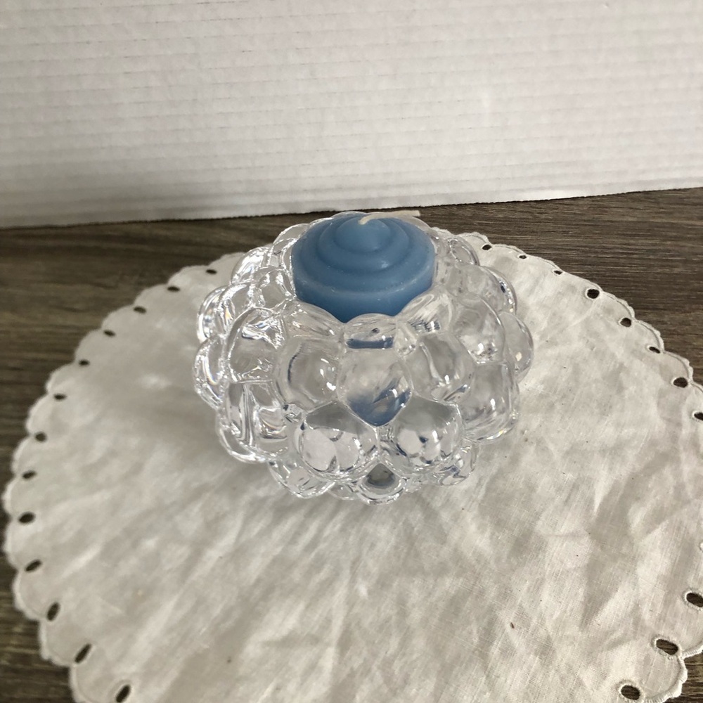 Vtg Orrefors Raspberry Votive Candle Holder